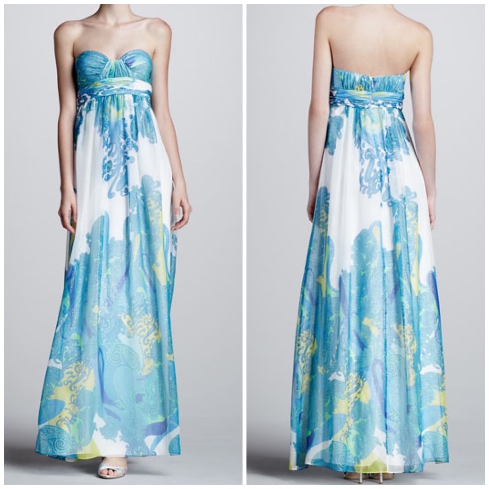 Paisley Sweetheart Gown, Blue